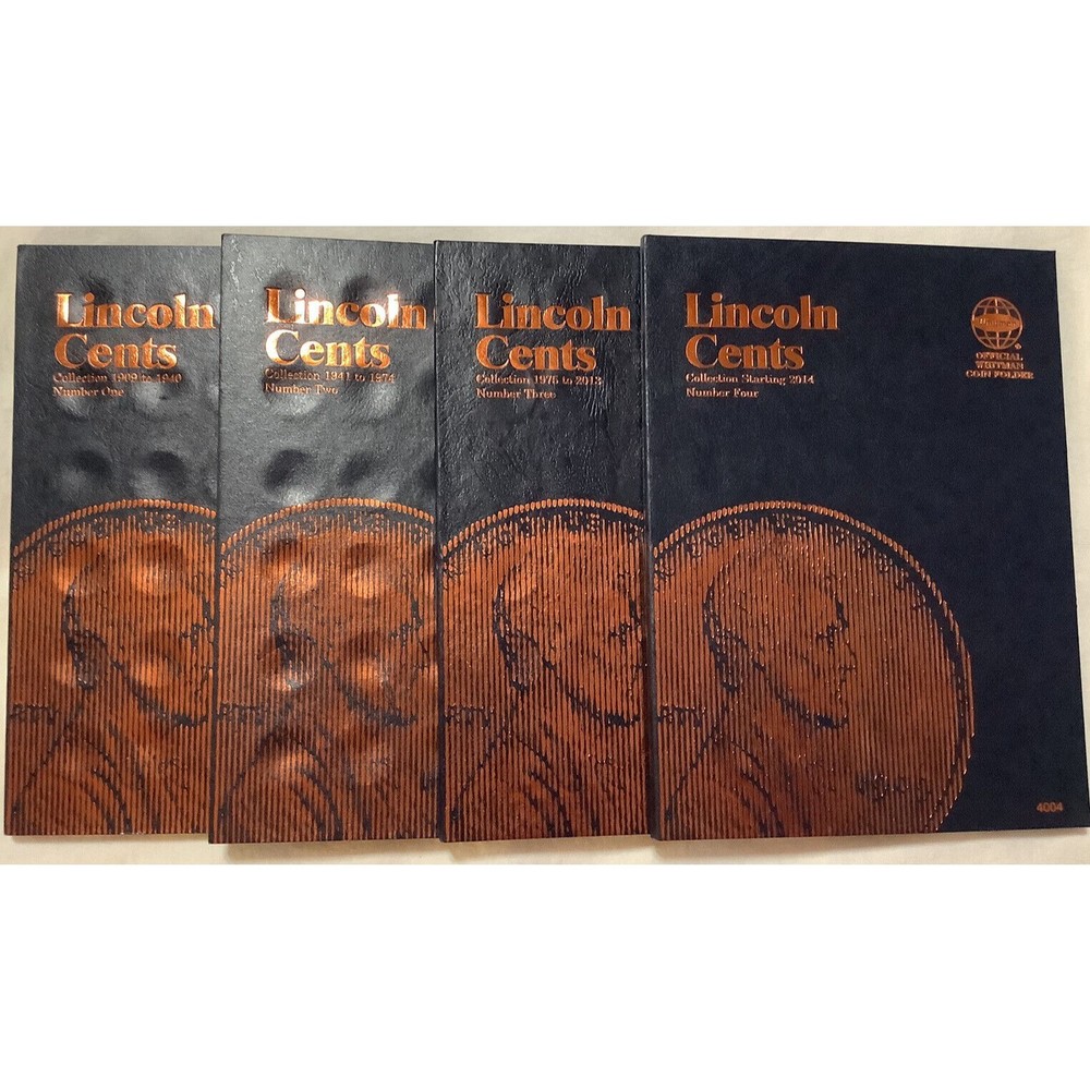 One set of Whitman Lincoln Cent Folders # 1,2,3 & 4  -  1909-2024   Great set